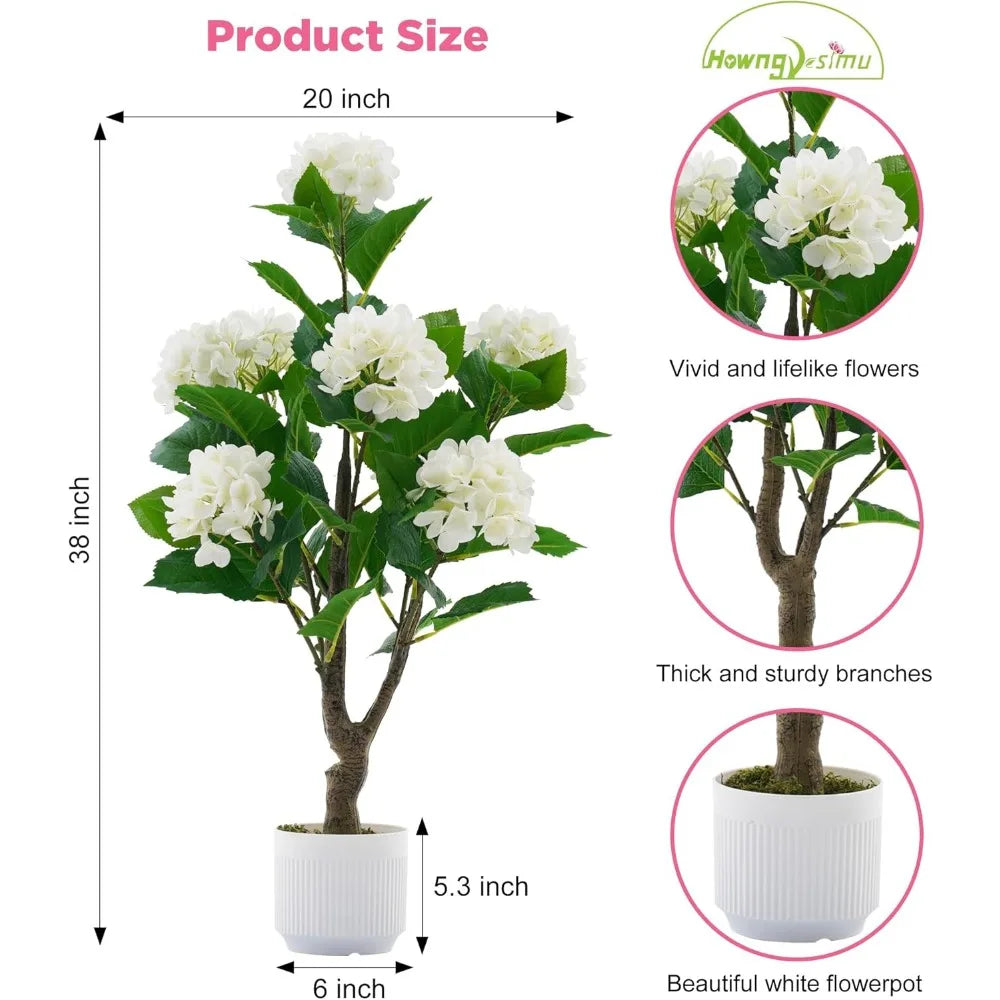 Artificial Hydrangea Tree - 2 Pack