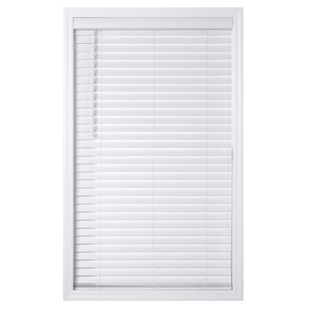 Cordless Horizontal Faux Wood Blinds - 47x64 Inches