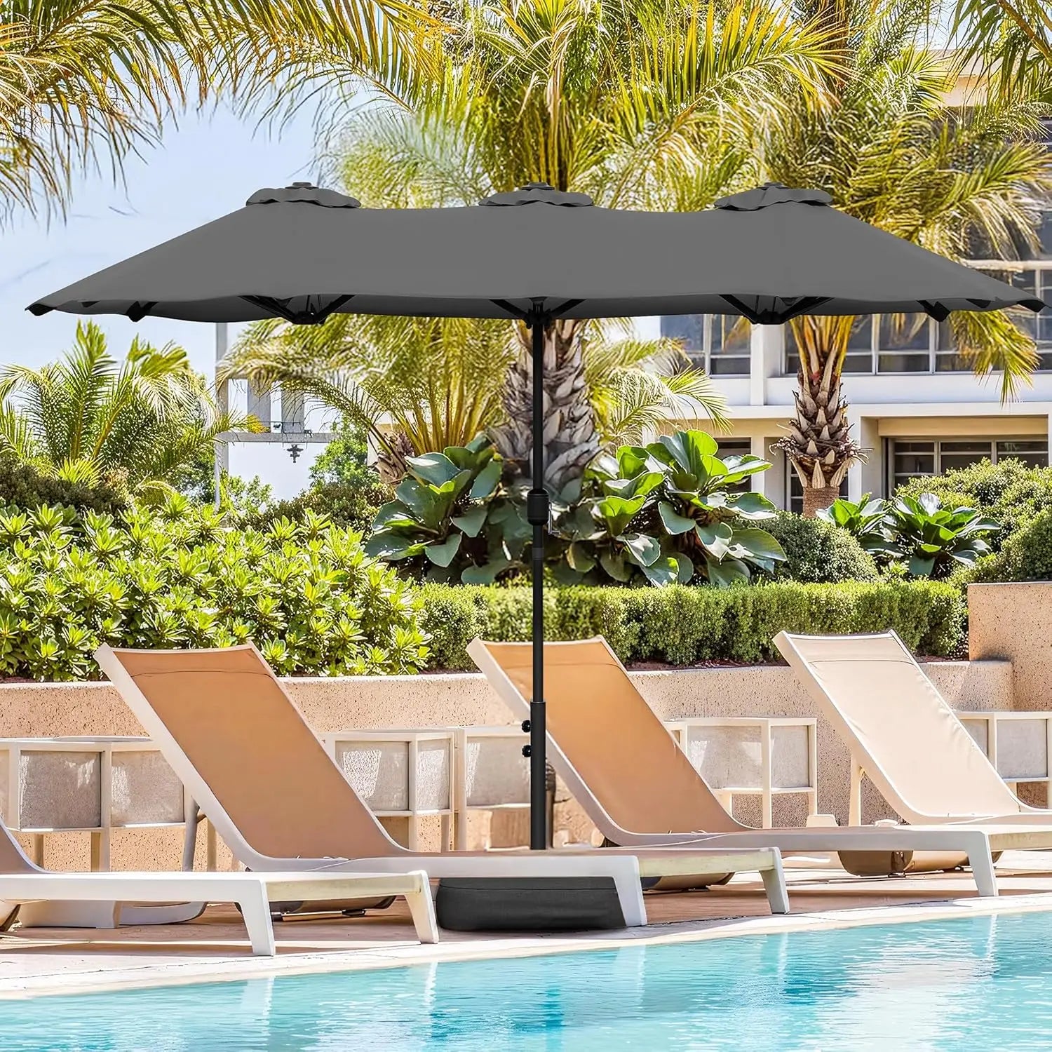 Rectangle Patio Umbrella with Base Included