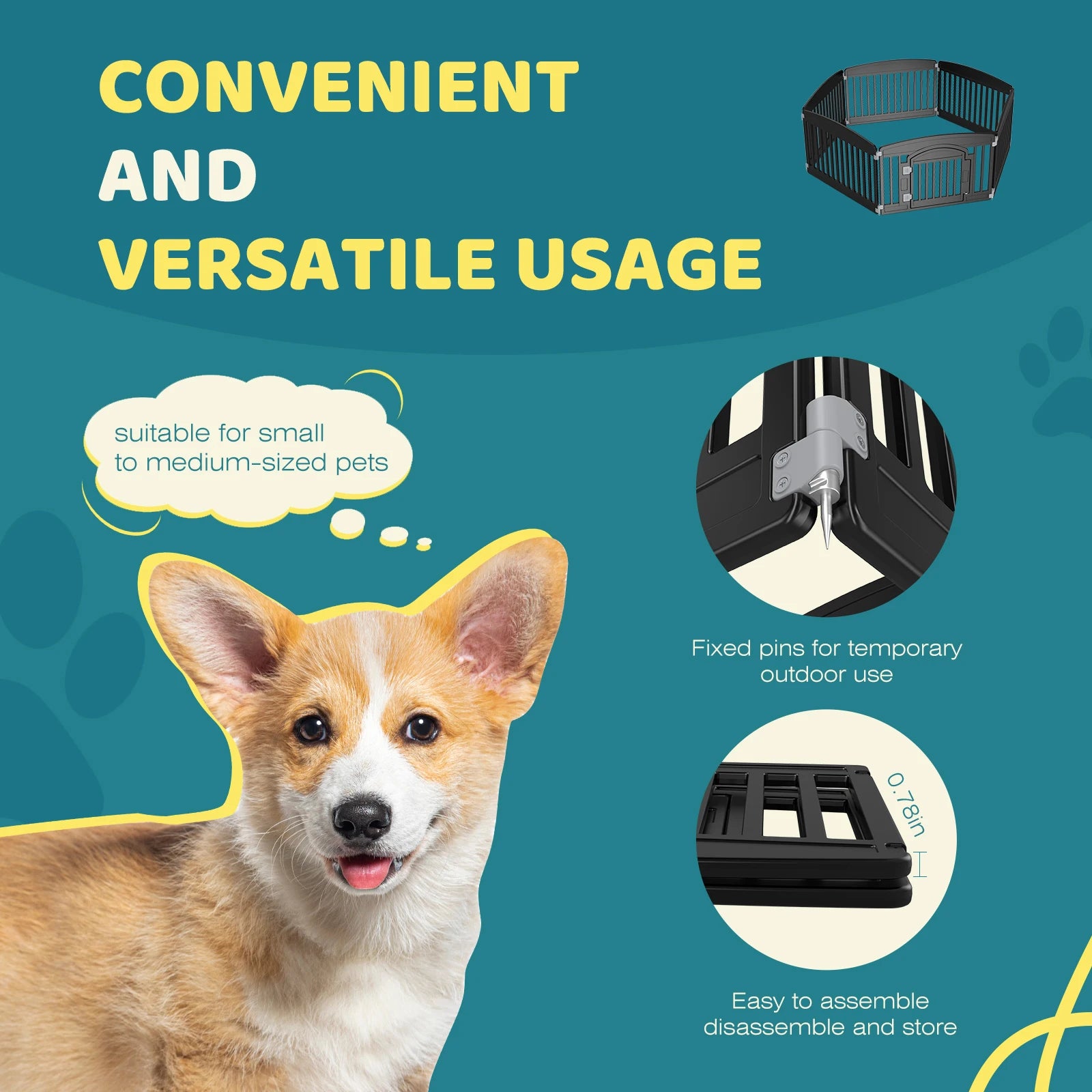 Portable & Lightweight Plastic Dog Playpen