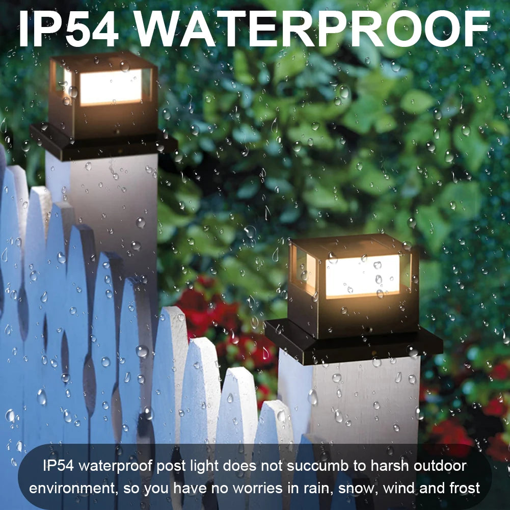 Solar Powered Outdoor Post Light Column Fence