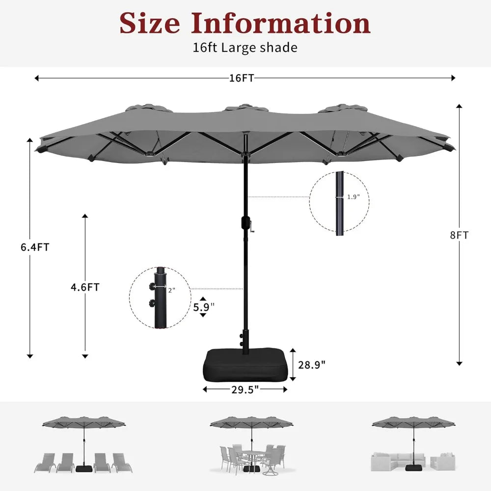 Rectangle Patio Umbrella with Base Included