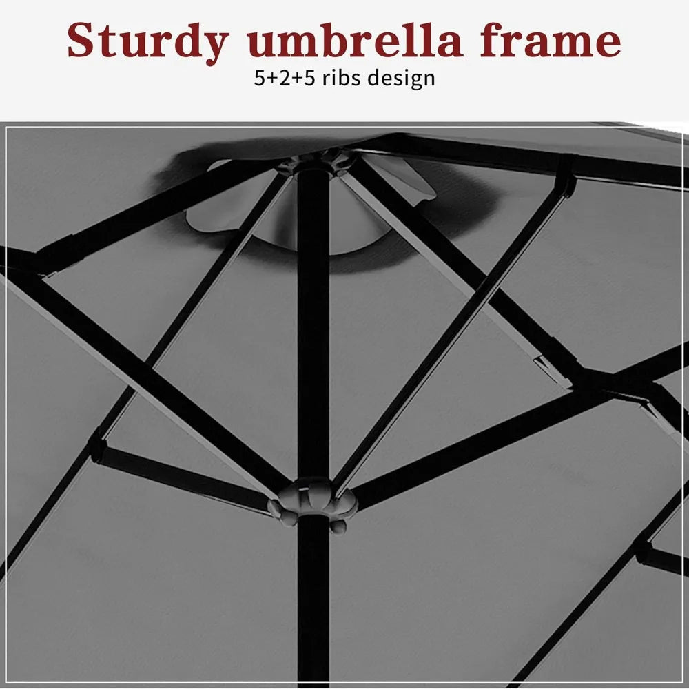 Rectangle Patio Umbrella with Base Included