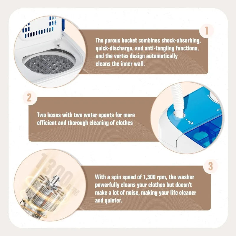 Small Washing Machine with Spin Dryer