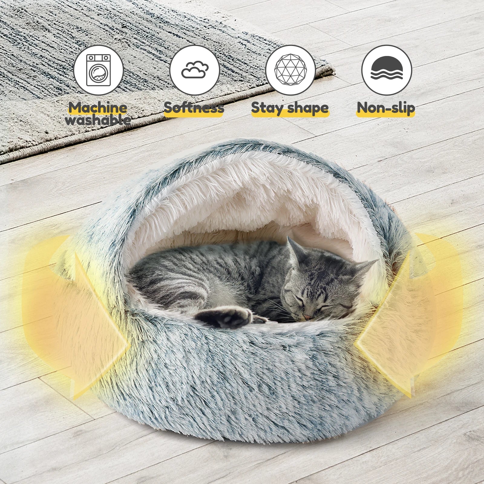25'' Soft Comfortable Semi-enclosed Cat/Dog Nest