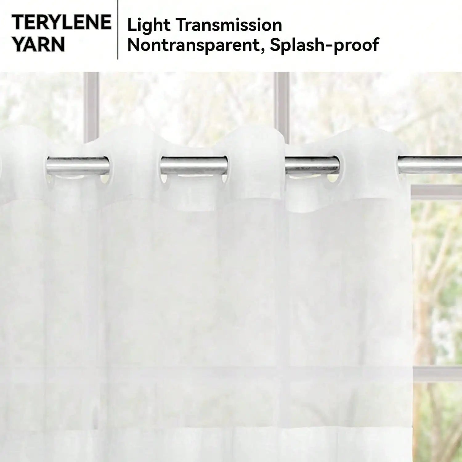 Waterproof Shower Curtain with built-in grommets