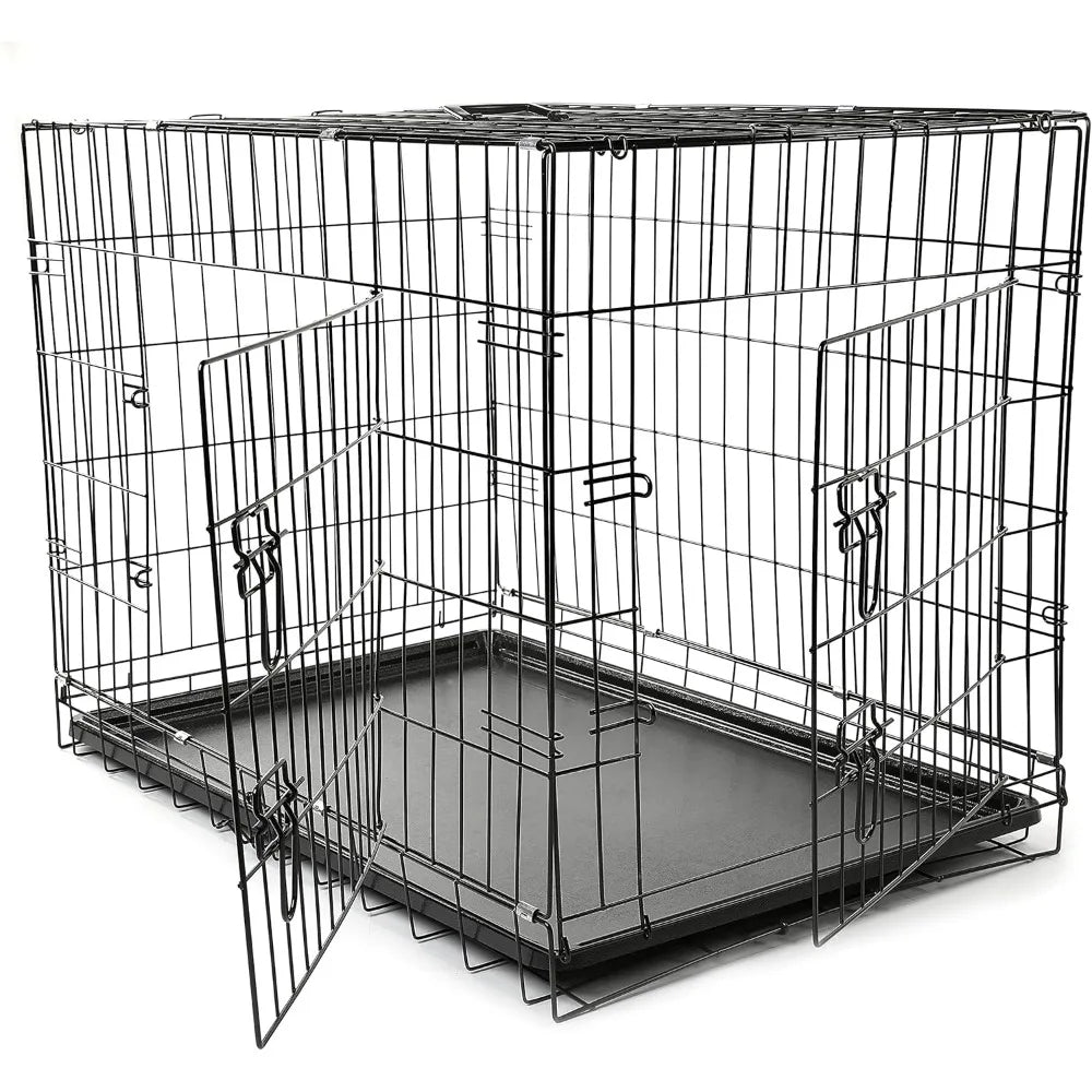 Foldable Dog Cage with 2 Doors