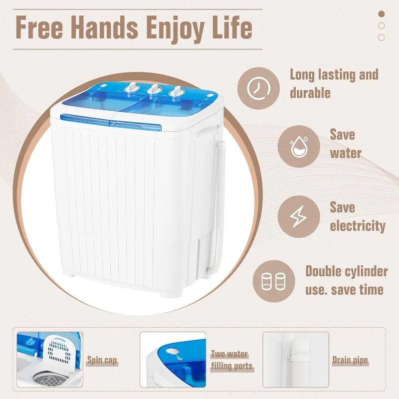 Small Washing Machine with Spin Dryer