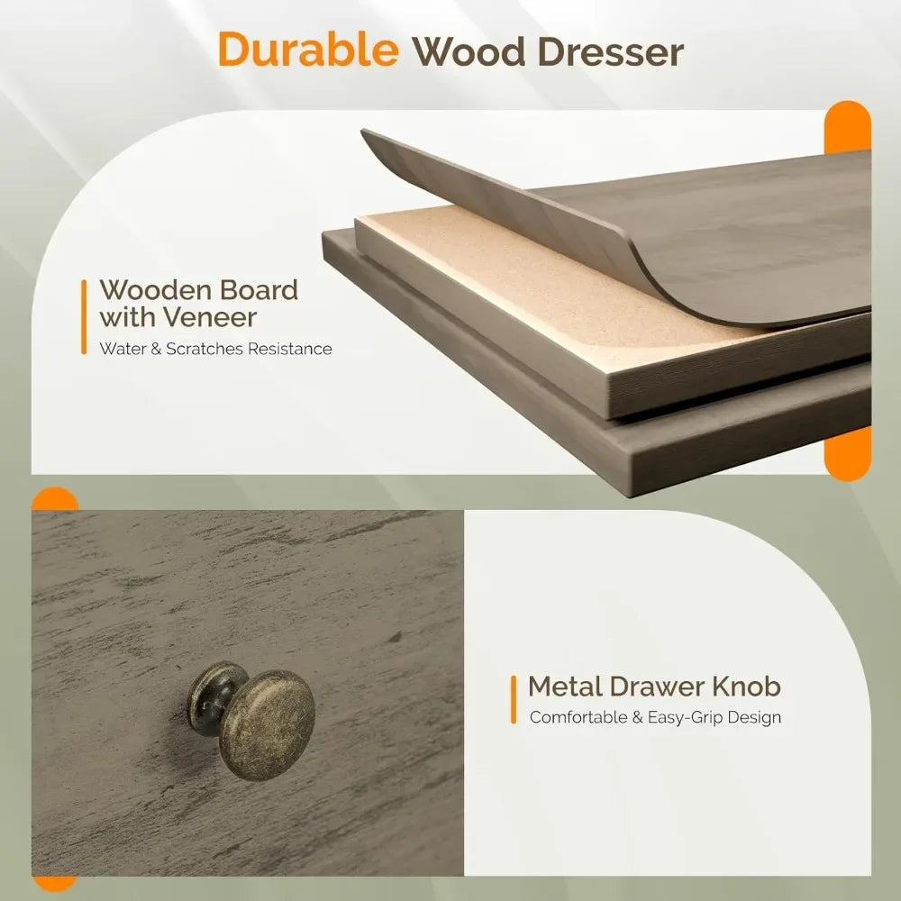 Tall Dresser - 6 Drawer Chest of Drawers