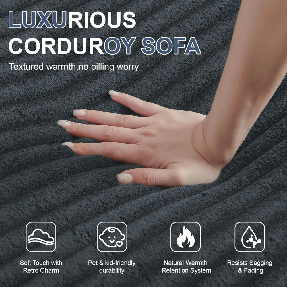 Oversized 65'' Corduroy Chaise Lounge Chair