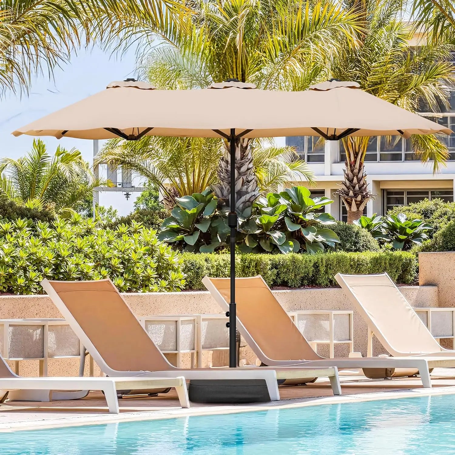 Rectangle Patio Umbrella with Base Included