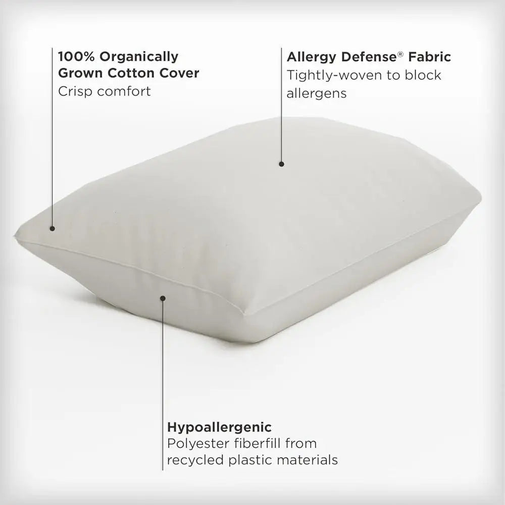 Organic Cotton Allergy Bed Pillow - 2 pack