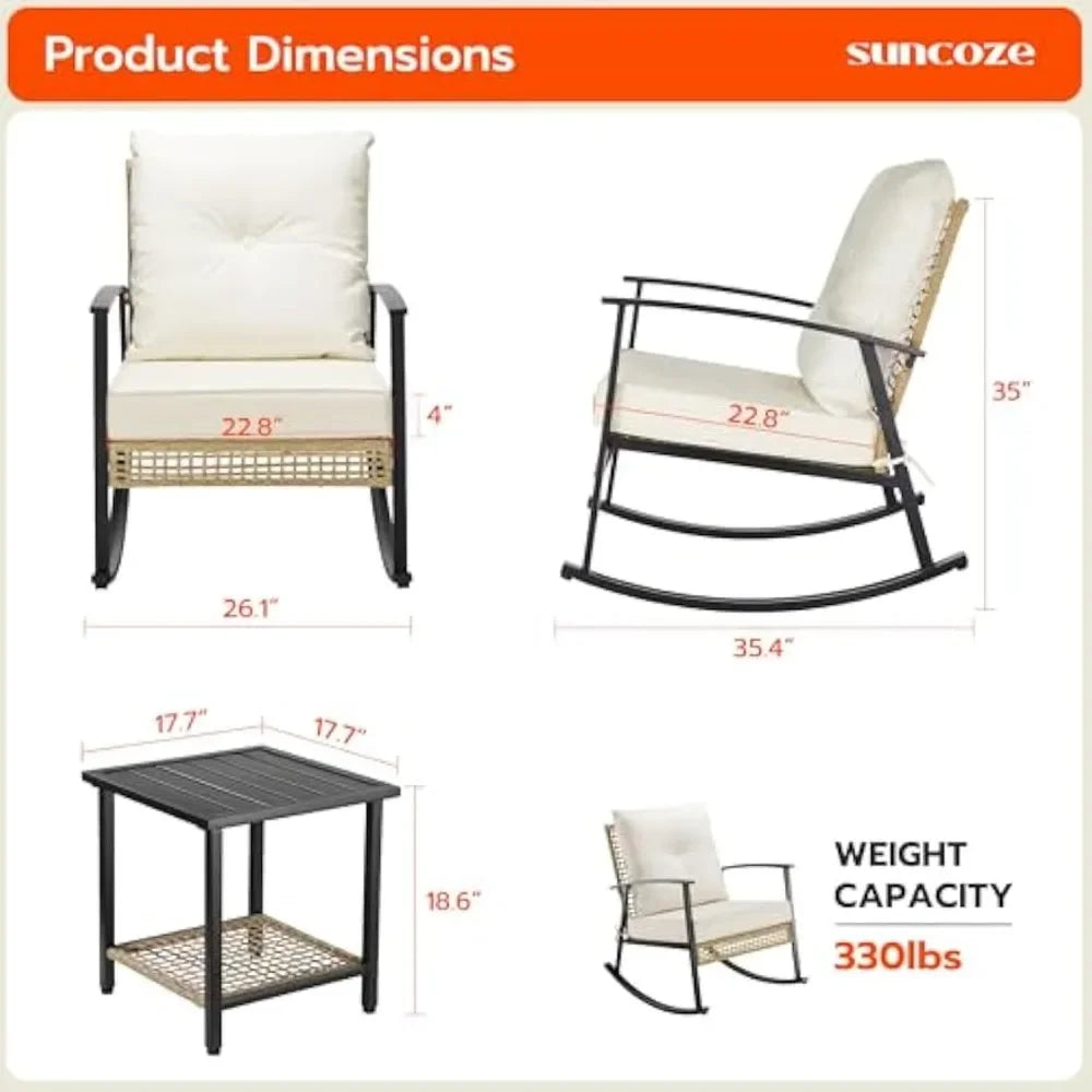 3 Piece Rocking Chair Furniture Set