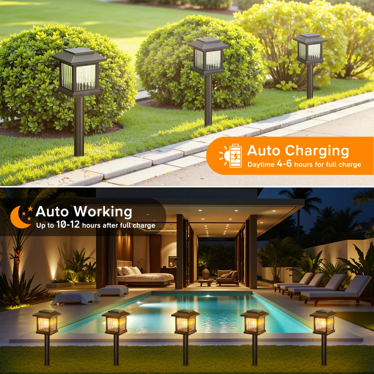 Solar Outdoor Lights, Auto On/Off