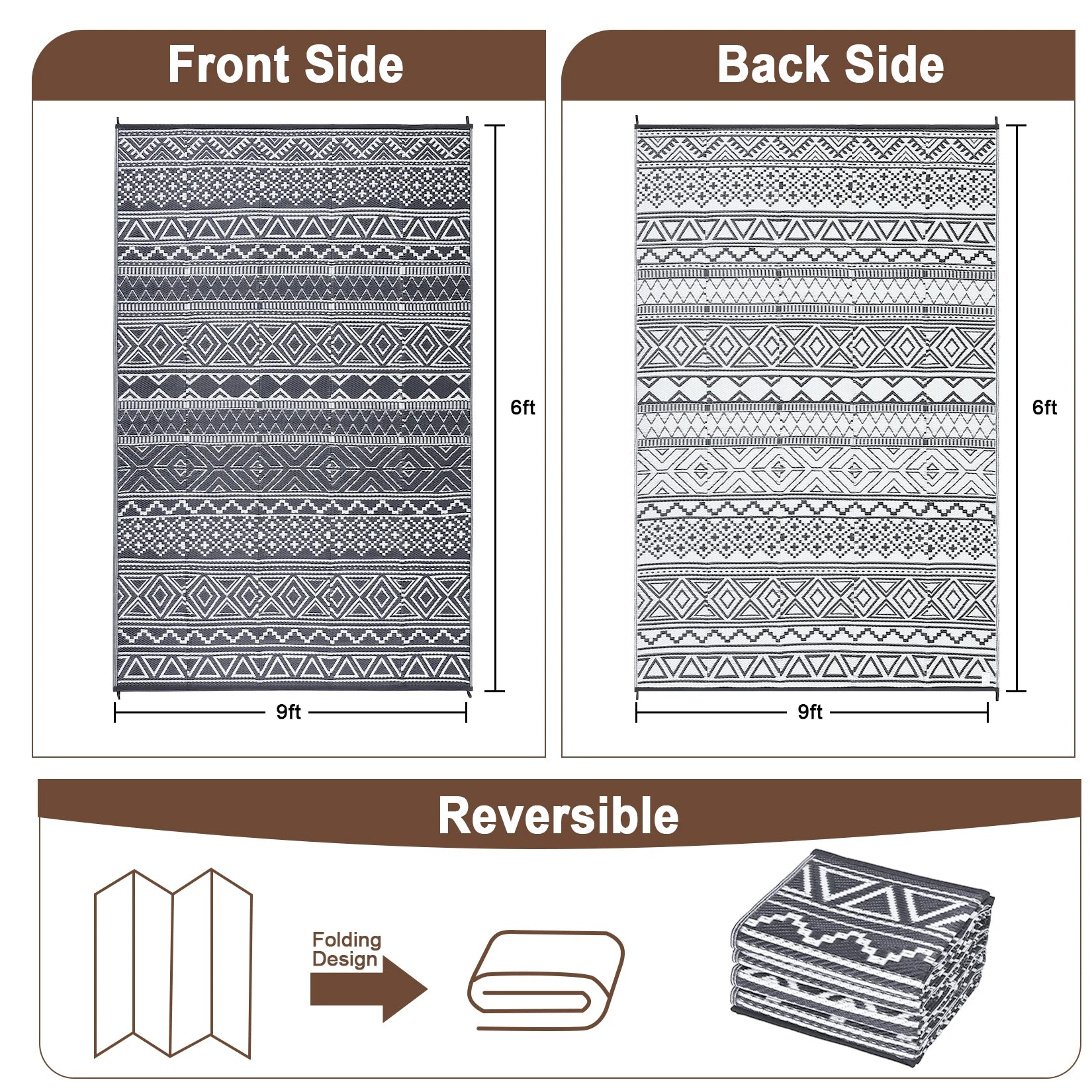 5x8 Reversible Patio Rug