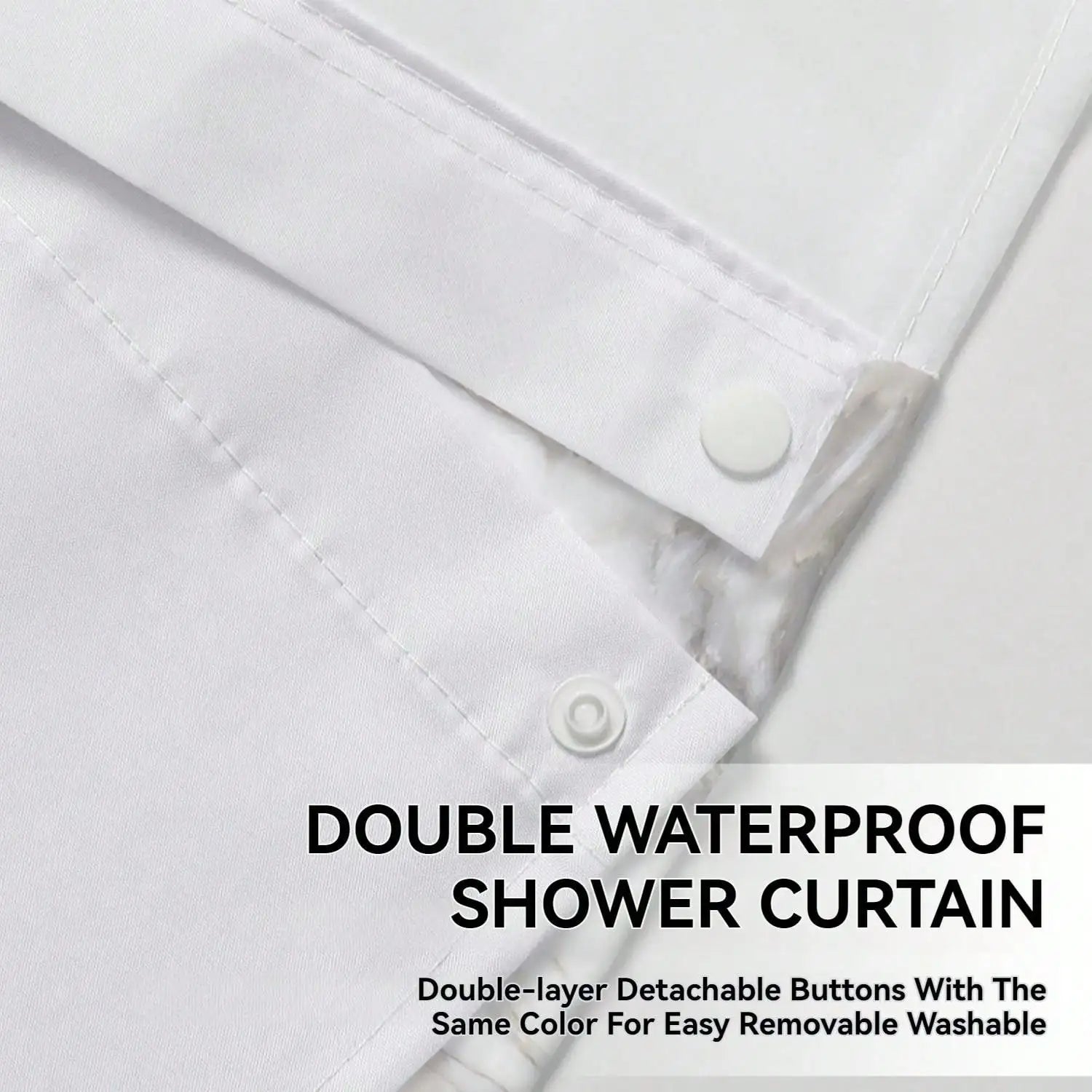 Waterproof Shower Curtain with built-in grommets