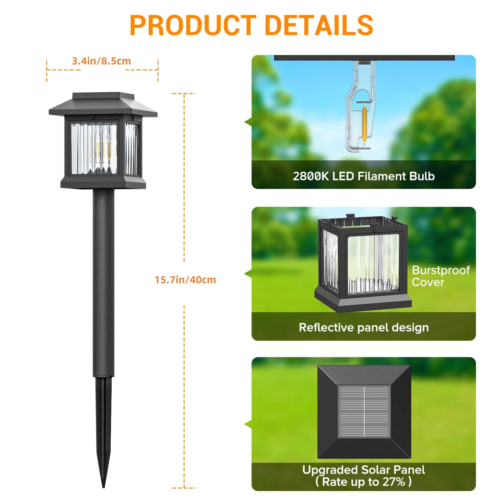 Solar Outdoor Lights, Auto On/Off