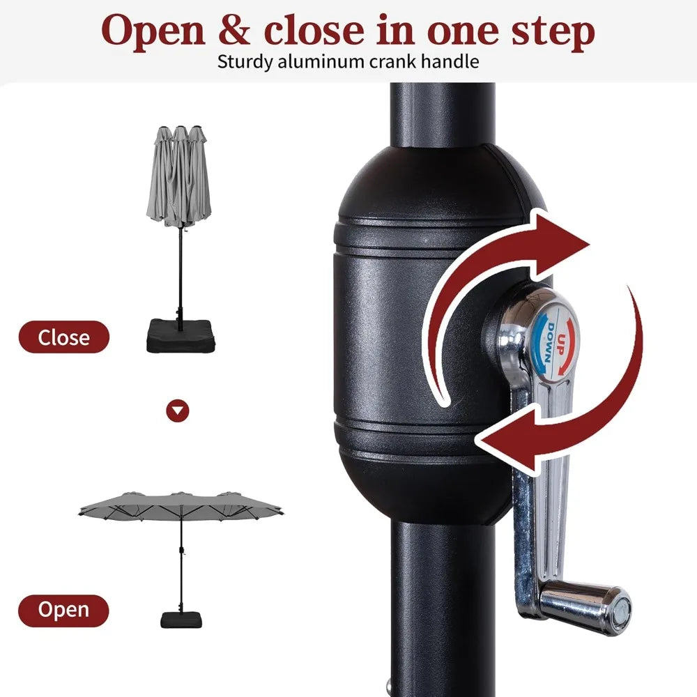 Rectangle Patio Umbrella with Base Included