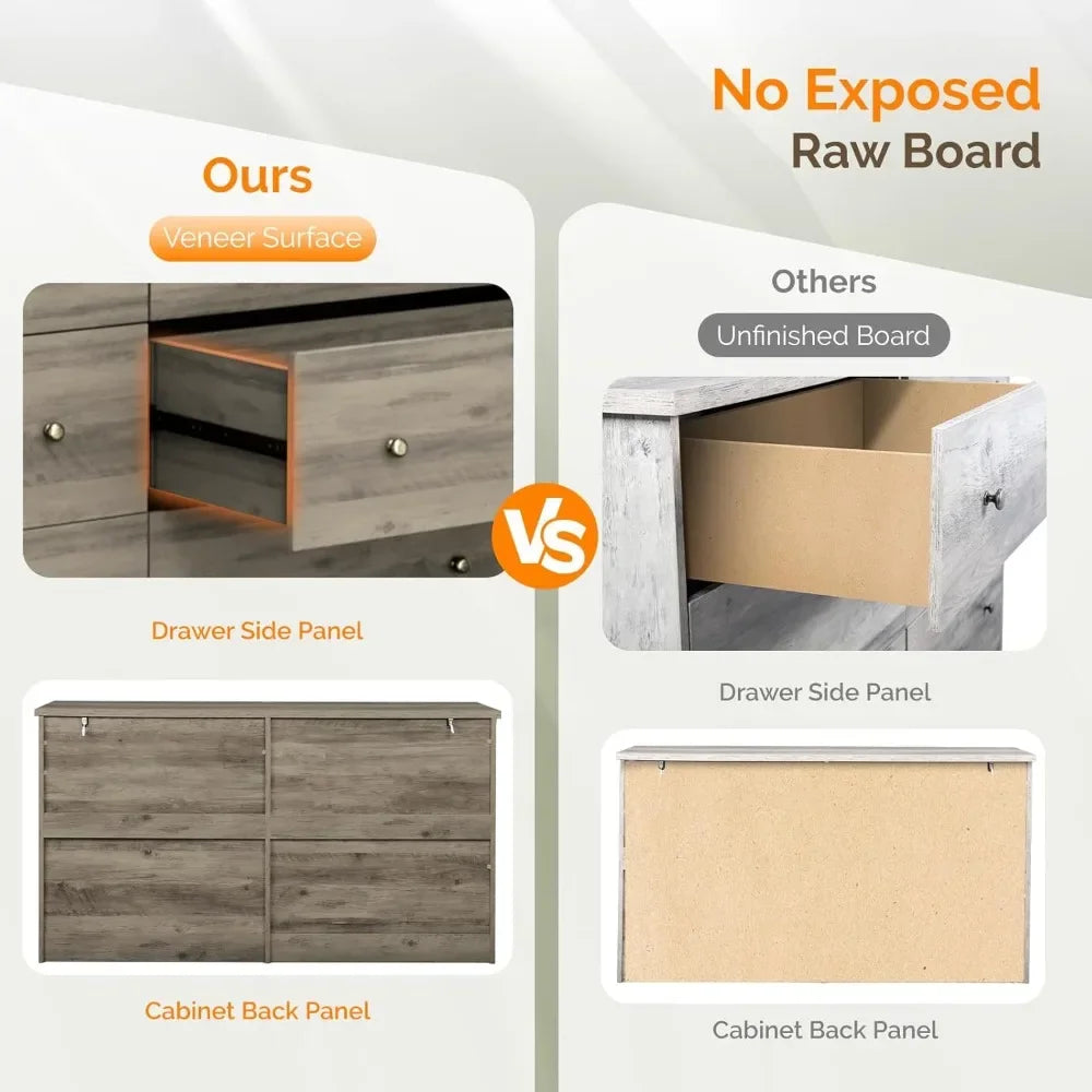 Tall Dresser - 6 Drawer Chest of Drawers