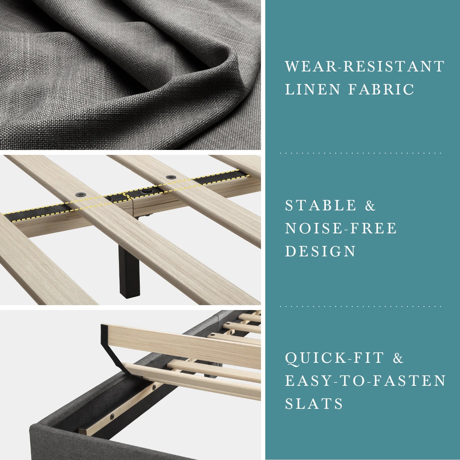 Adjustable Upholstered Headboard & Bed Frame