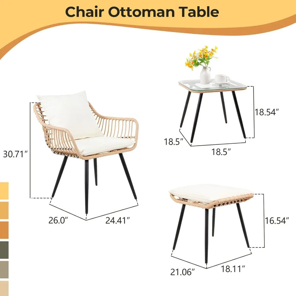 5 Piece Wicker Patio Set