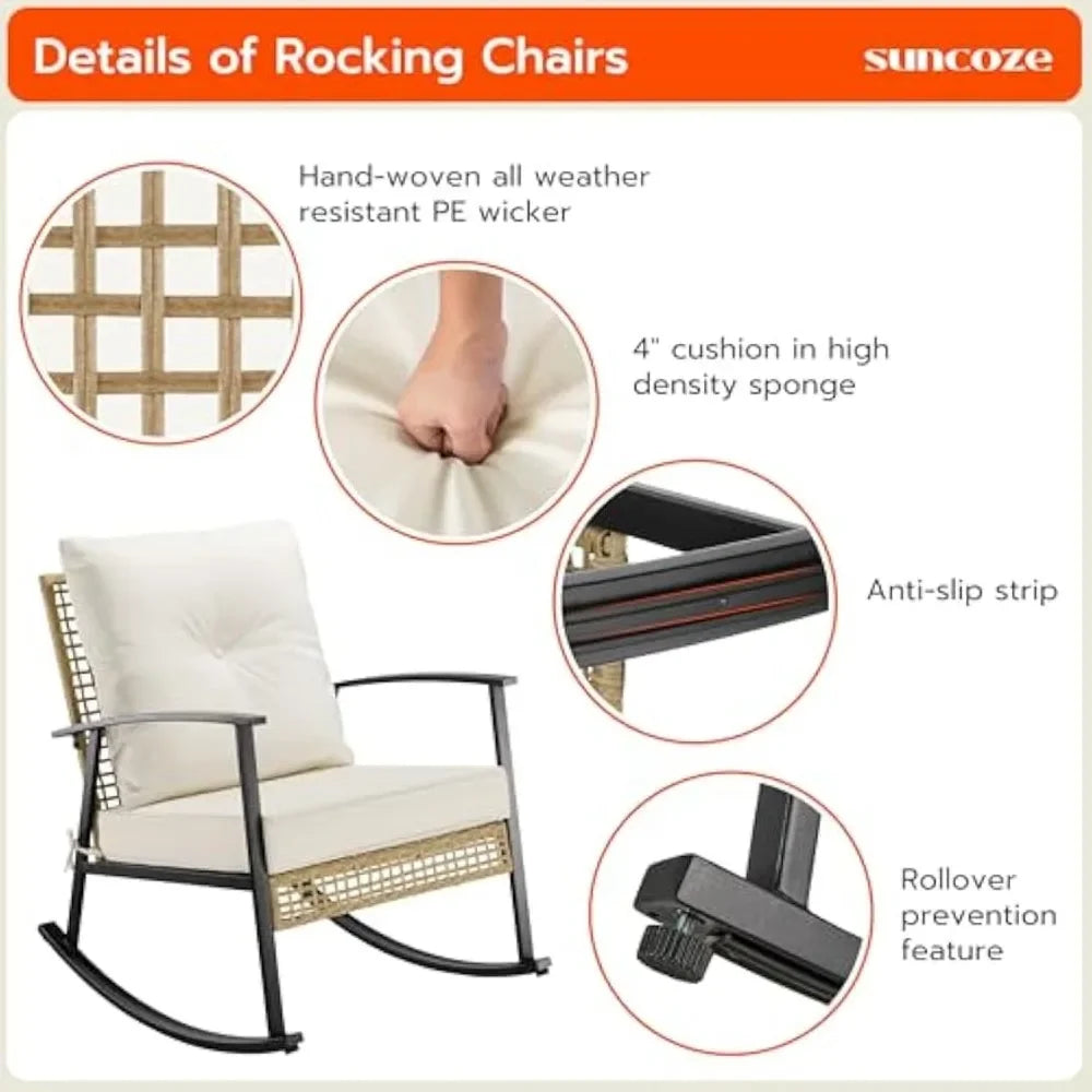 3 Piece Rocking Chair Furniture Set