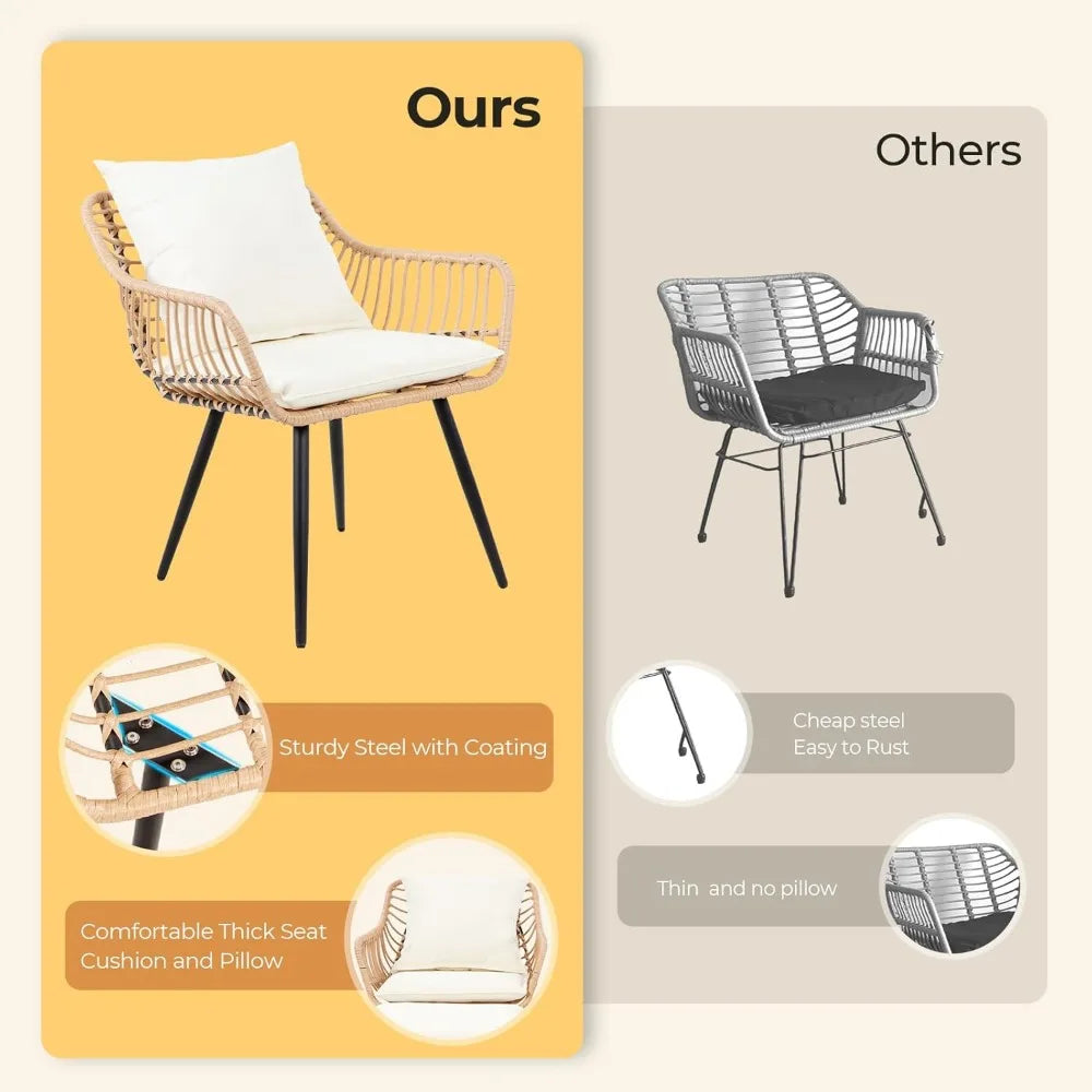 5 Piece Wicker Patio Set