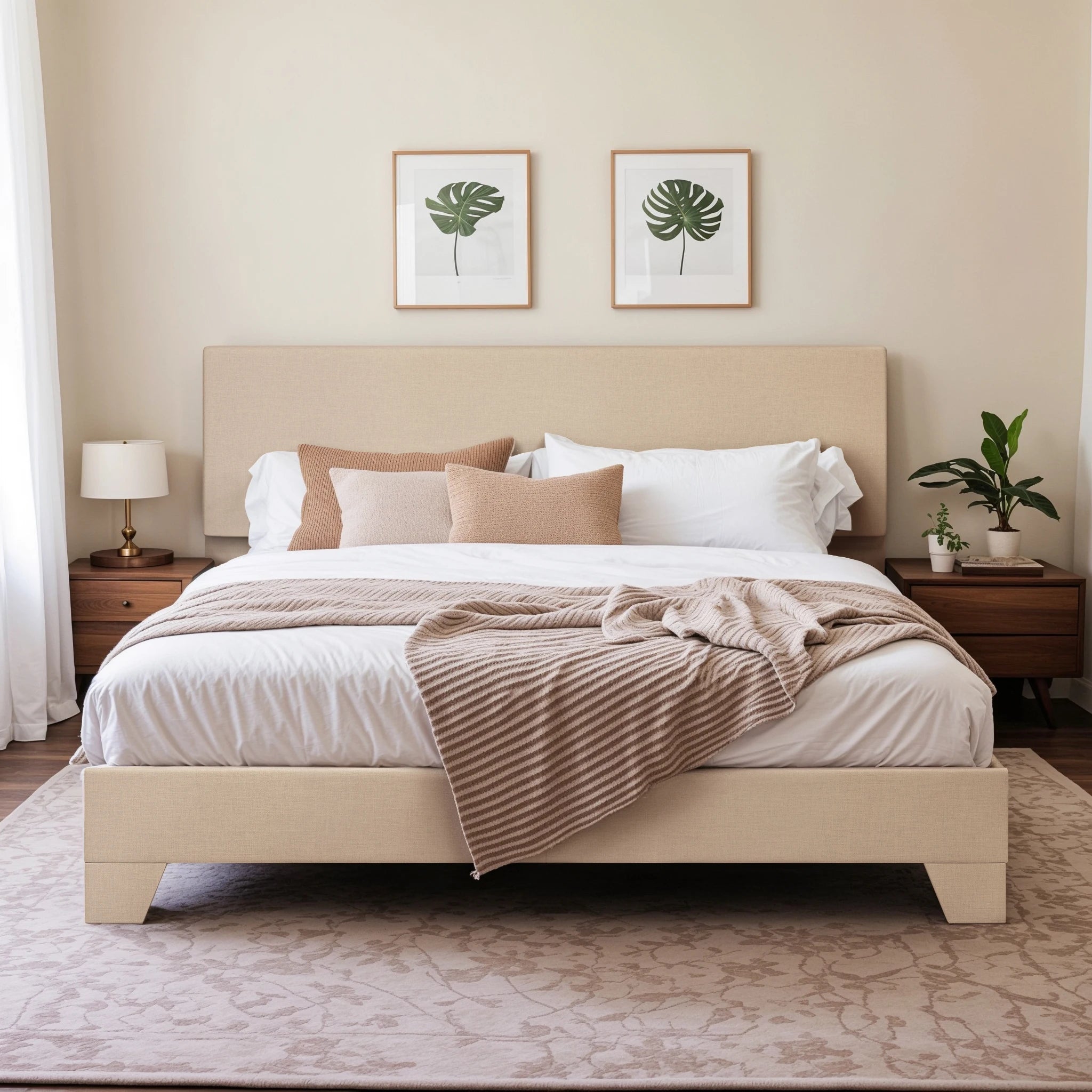 Adjustable Upholstered Headboard & Bed Frame