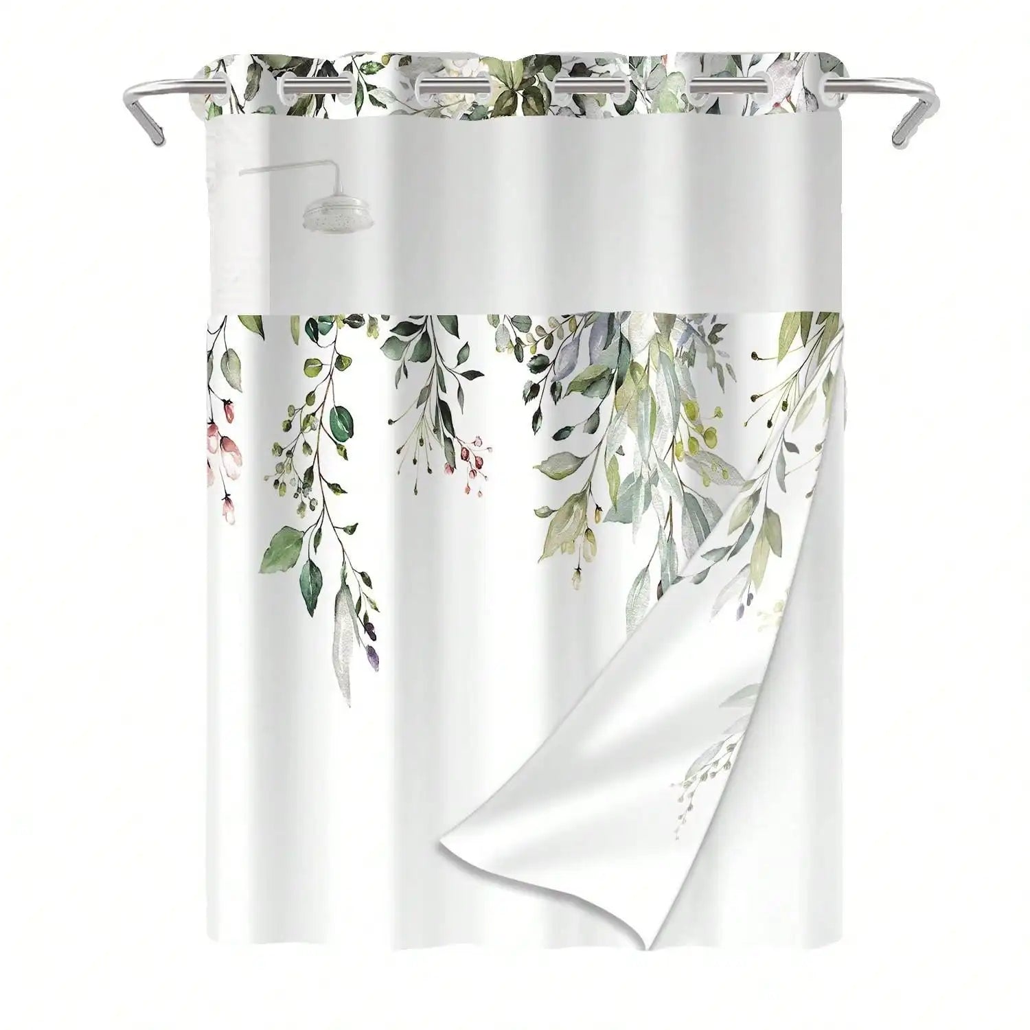 Waterproof Shower Curtain with built-in grommets