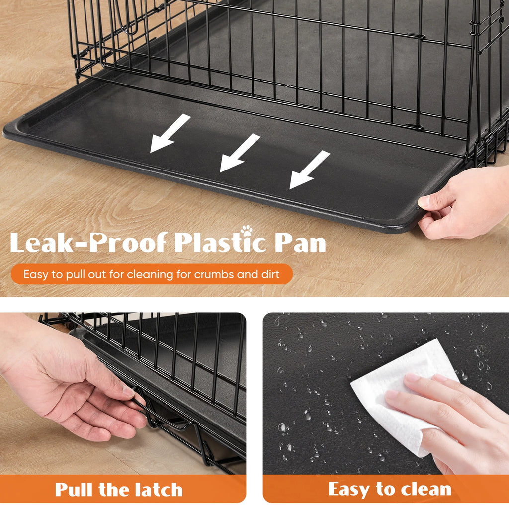 Double Door Folding Dog Cage