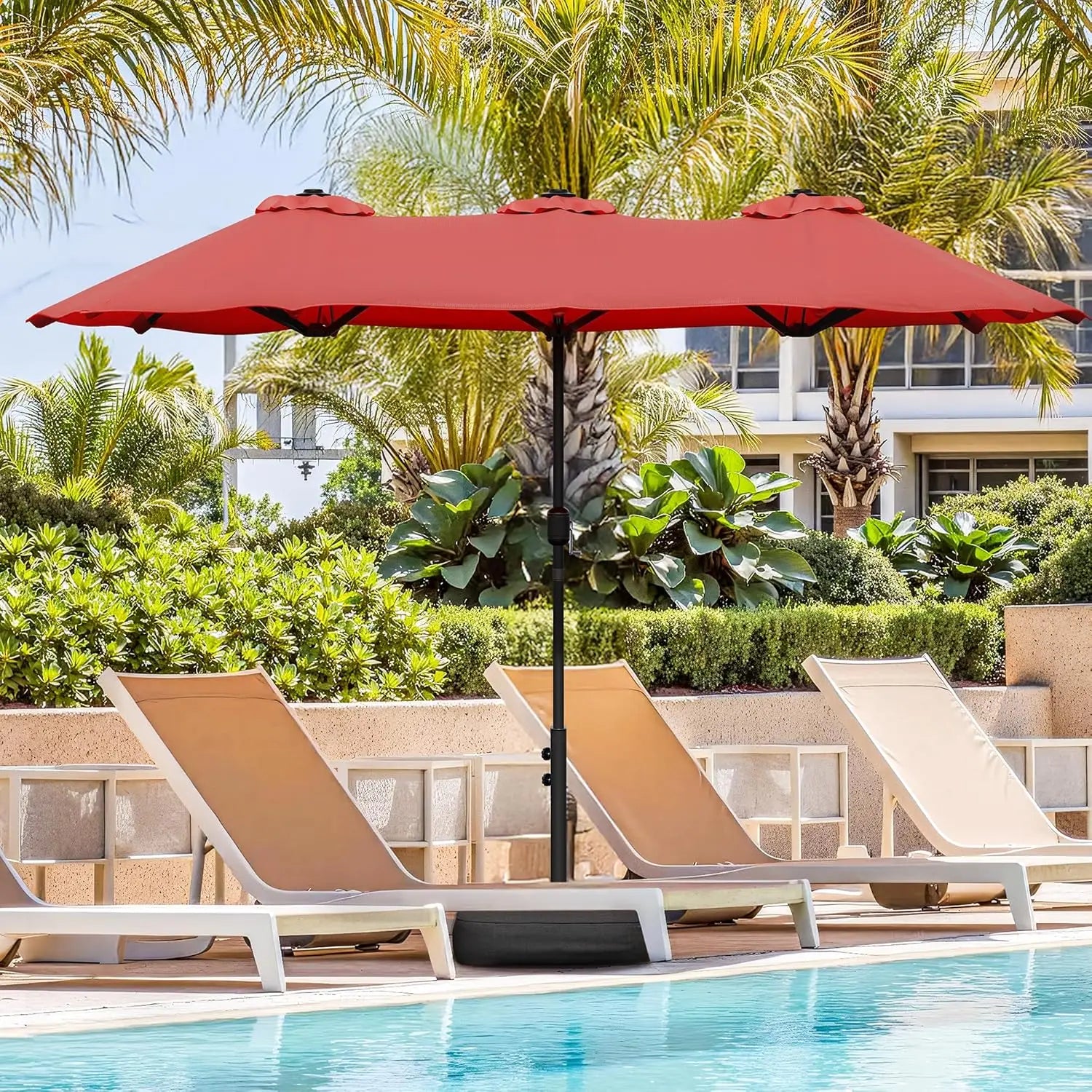 Rectangle Patio Umbrella with Base Included