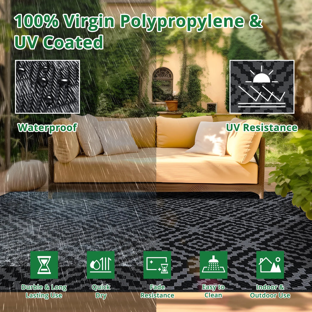6x9FT Reversible Outdoor Rug