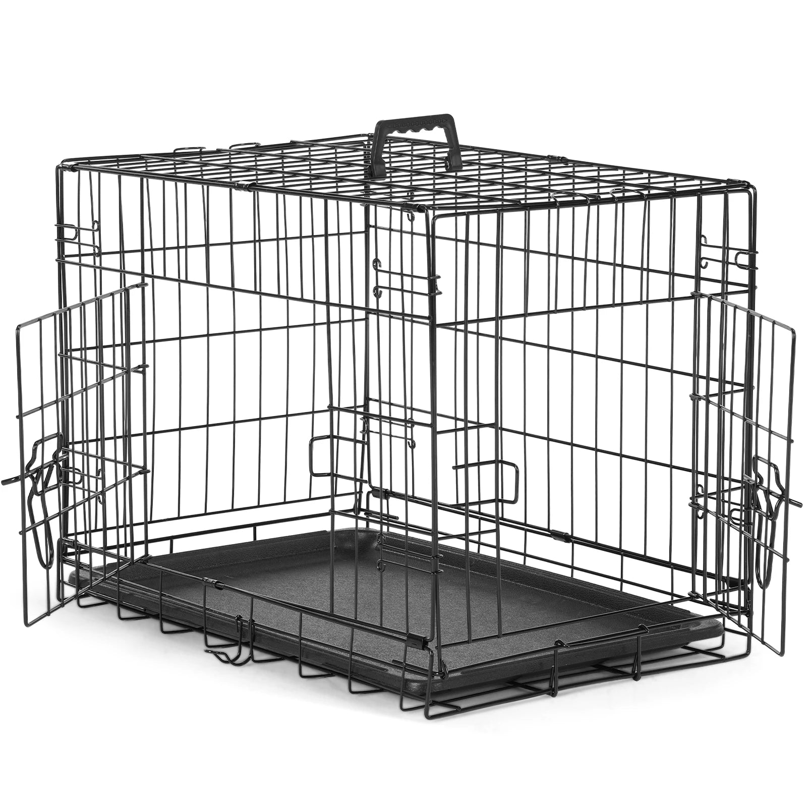 Double Door Folding Dog Cage