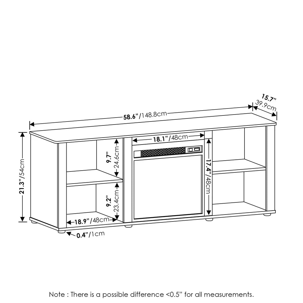 60 Inch TV Stand with Electric Fireplace
