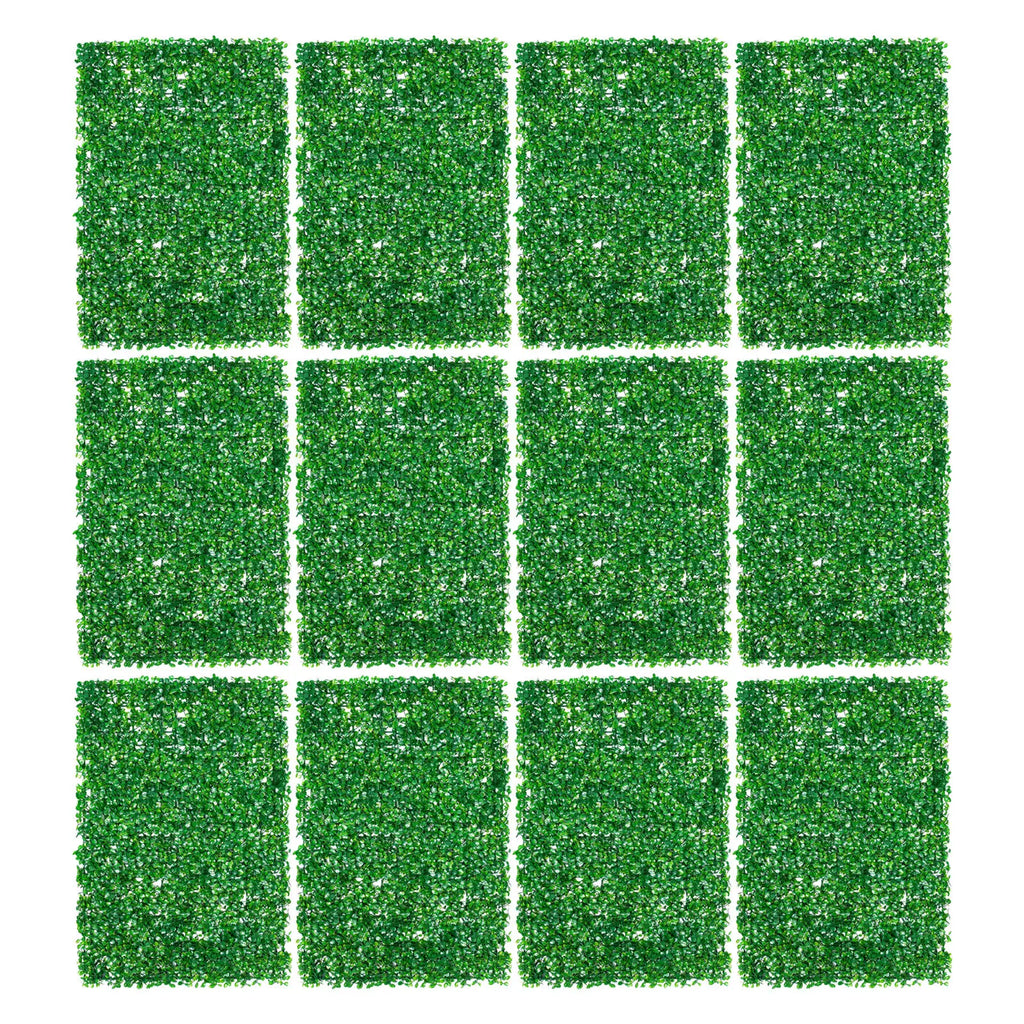 12Pcs Artificial Boxwood Mat Fence Hedge