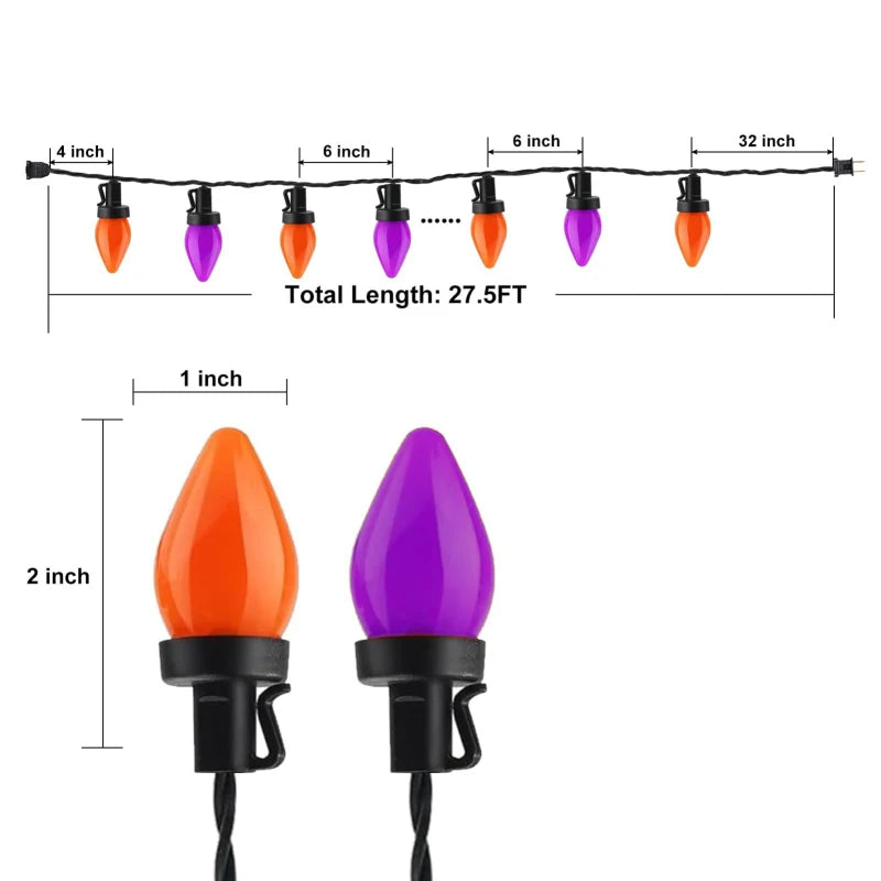 27ft Outdoor Holiday String Lights