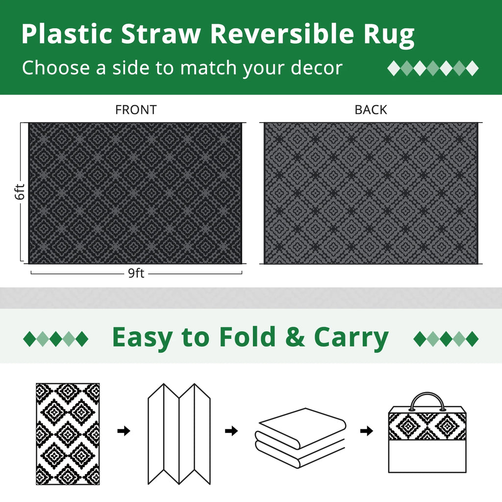 6x9FT Reversible Outdoor Rug