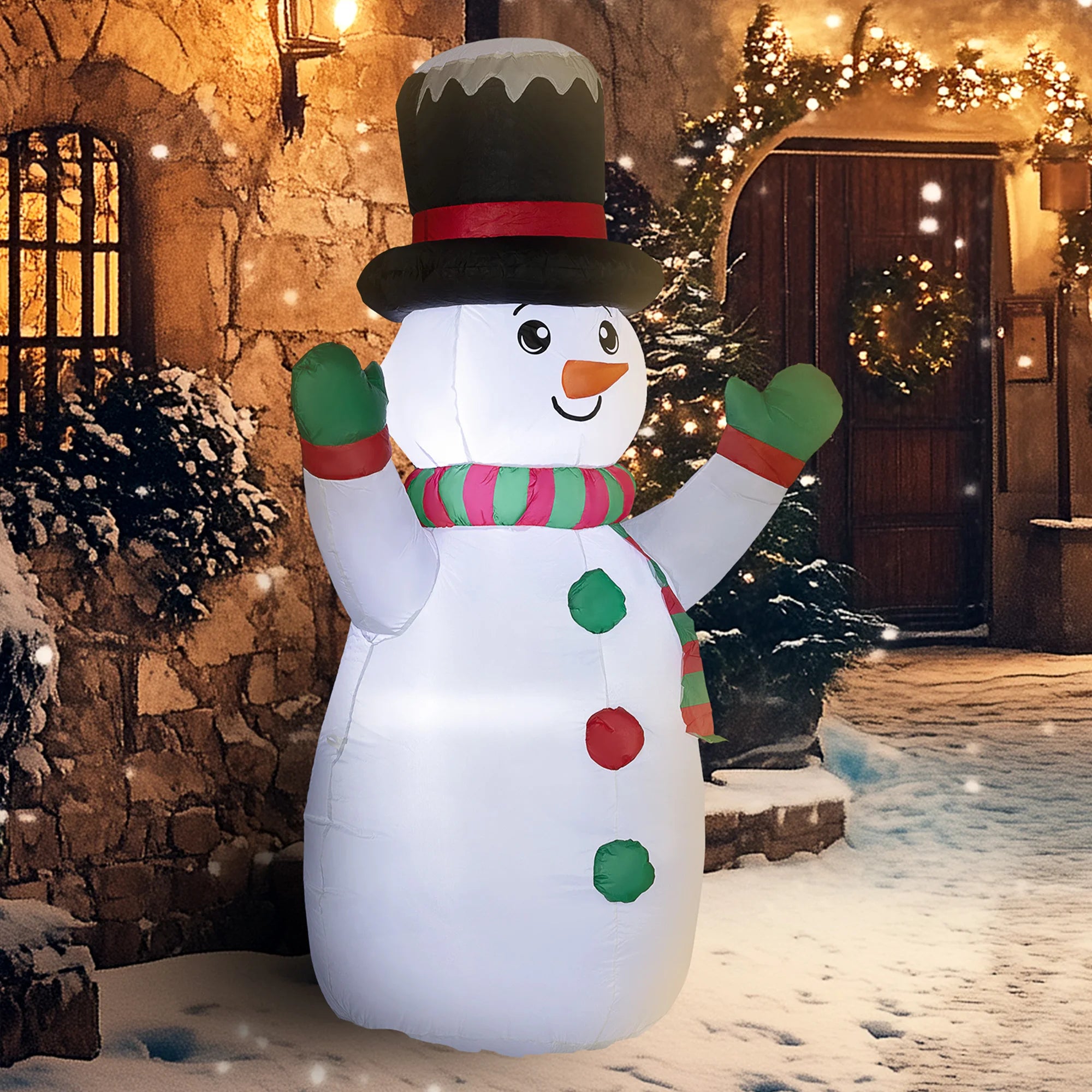Outsunny 6' Christmas Inflatable Snowman with Led Lights for Indoor Outdoor