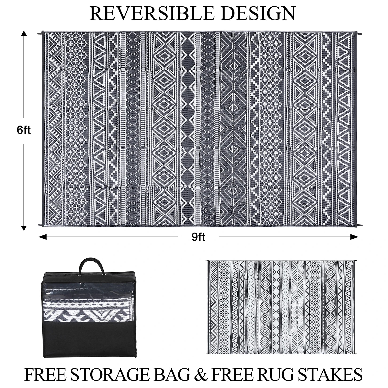 5x8 Reversible Patio Rug