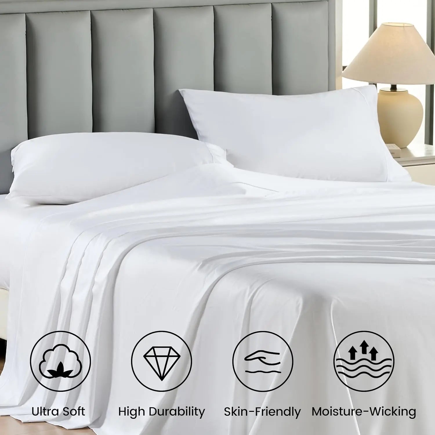 100% Egyptian Cotton 4 Pc Bed Sheet Set
